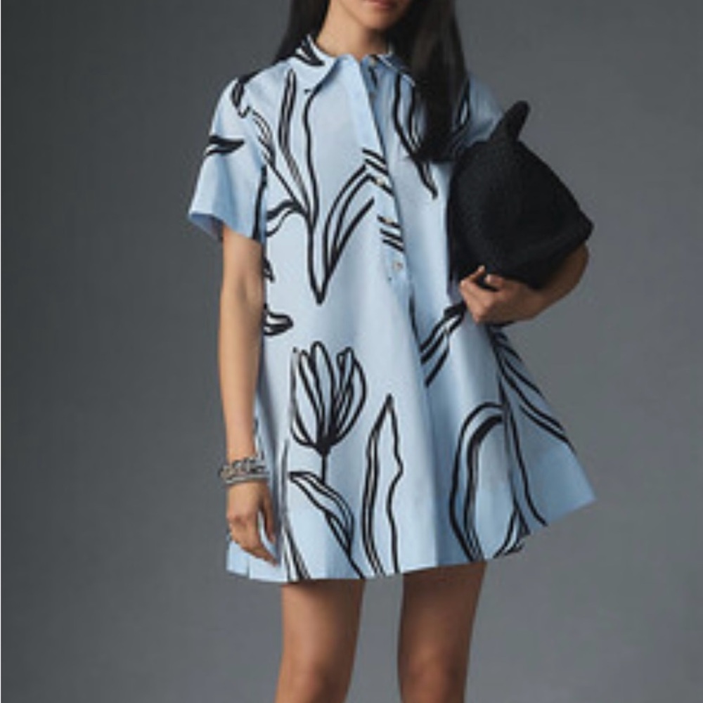 Anthropologie Pollie short sleeve swing dress. Like new